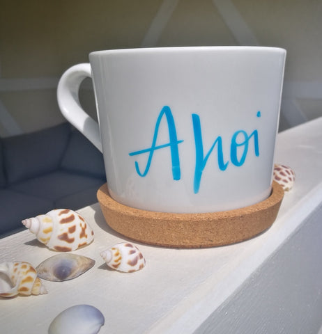 „AHOI“ - Tasse mit Korkuntersetzer